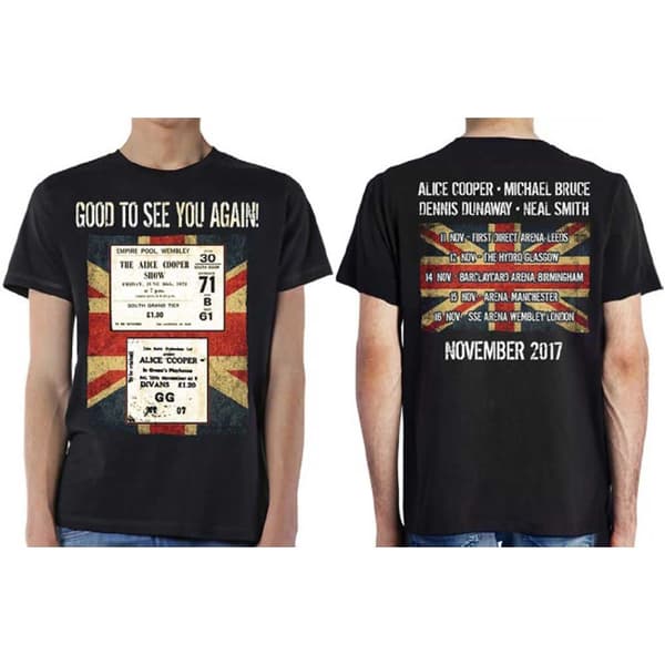 Alice Cooper Unisex T-Shirt: UK Only Event (Nov 2017) (Back Print/Ex Tour) (XX-Large)