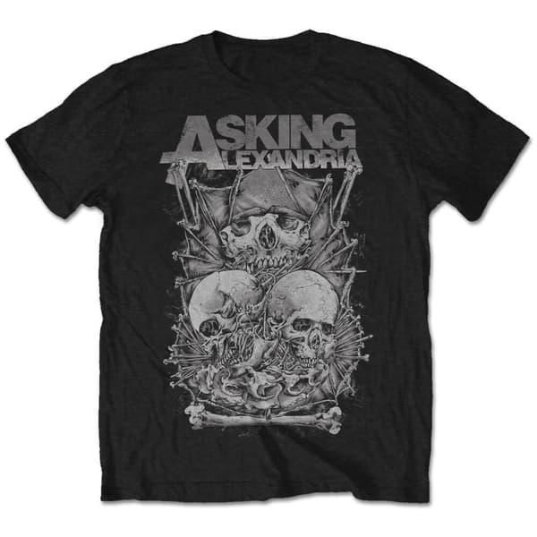 Asking Alexandria Unisex T-Shirt: Skull Stack (Medium)