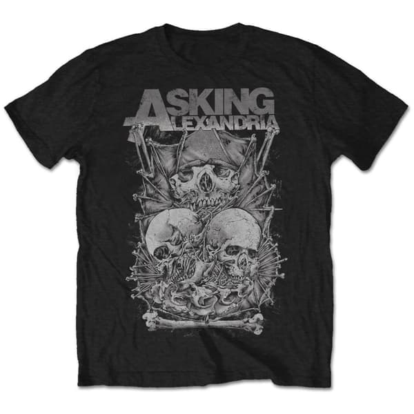 Asking Alexandria Unisex T-Shirt: Skull Stack (Medium)