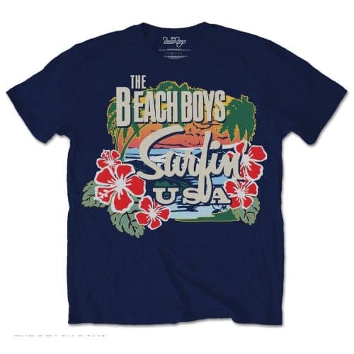 The Beach Boys Unisex T-Shirt: Surfin USA Tropical (Large)