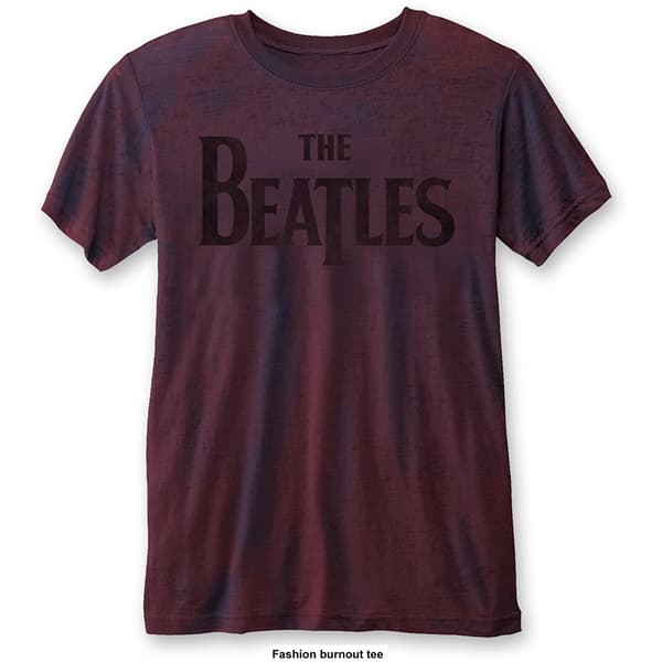 The Beatles Unisex Fashion Tee: Drop T Logo (Burn Out) (X-Large)