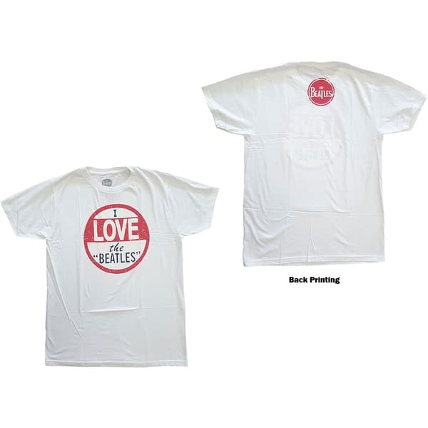 The Beatles Unisex T-Shirt: I Love The Beatles (Back Print) (Medium)