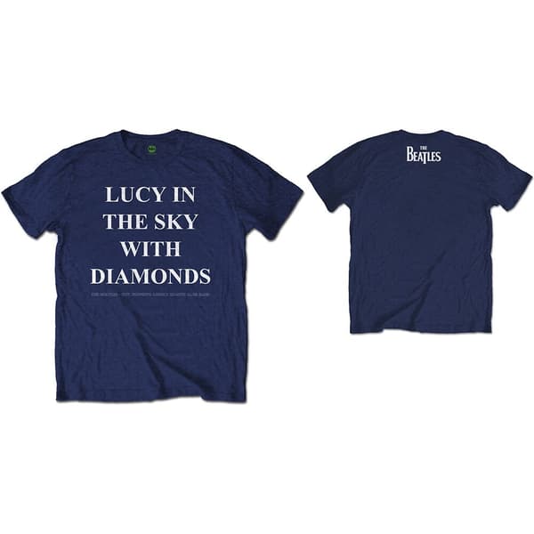 The Beatles Unisex T-Shirt: Lucy in the sky with diamonds (Back Print) (XX-Large)