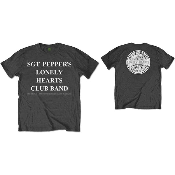 The Beatles Unisex T-Shirt: SPLHCB with Drum (Back Print) (Large)