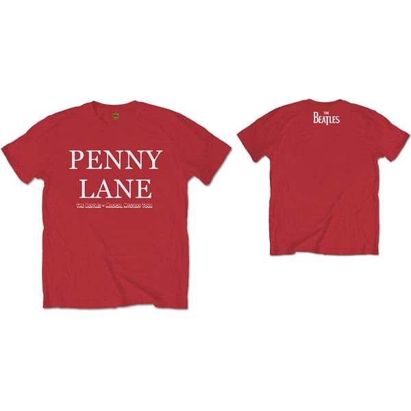 The Beatles Unisex T-Shirt: Penny Lane (Back Print) (Large)