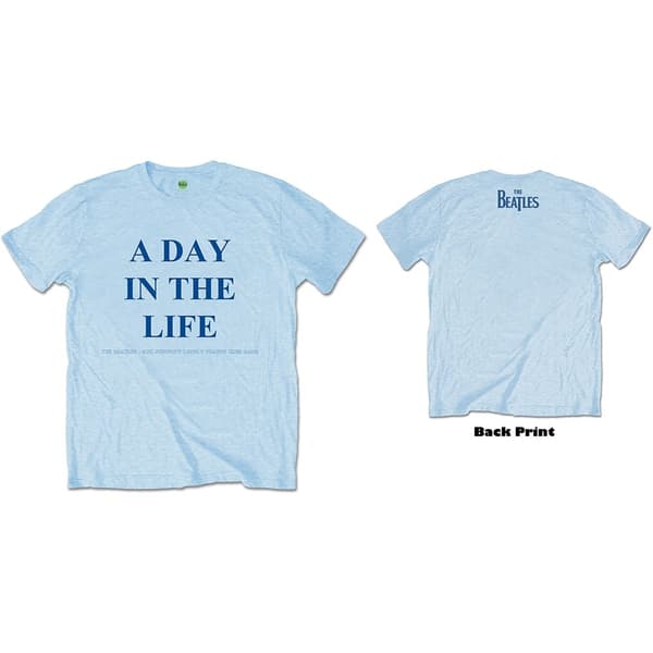 The Beatles Unisex T-Shirt: A Day in the Life (Back Print) (Large)