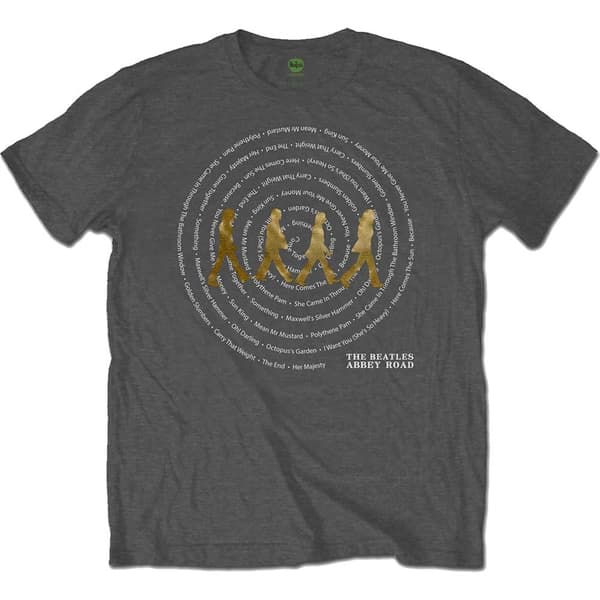 The Beatles Unisex Tee: Abbey Road Songs Swirl (Large)