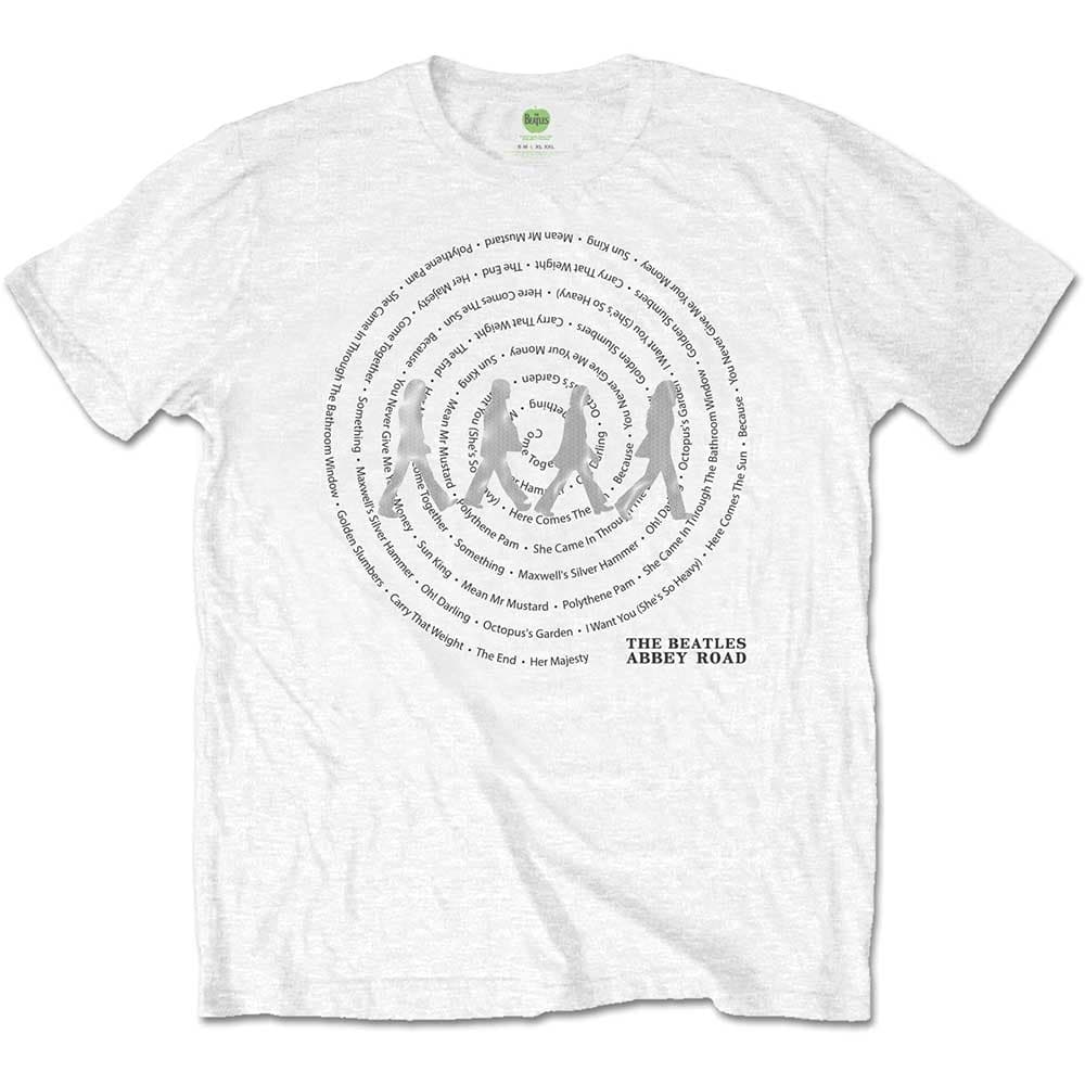 The Beatles Unisex T-Shirt: Abbey Road Songs Swirl (Foiled) (Small)