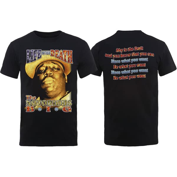 Biggie Smalls Unisex T-Shirt: Life After Death (Back Print) (Small)