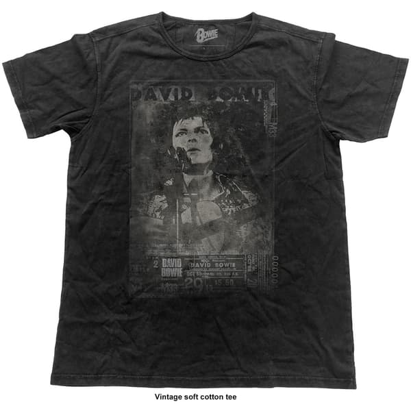 David Bowie Unisex Vintage T-Shirt: Live (Large)