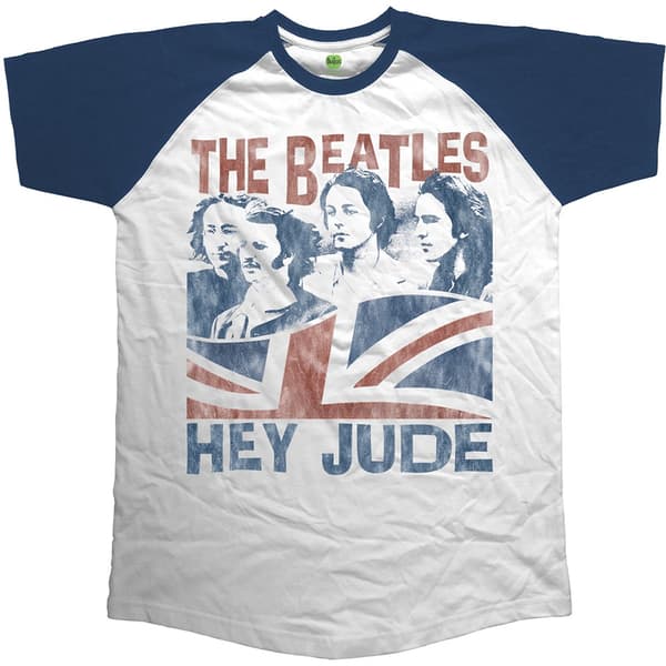 The Beatles Unisex Raglan Tee: Hey Jude Windswept (Small)