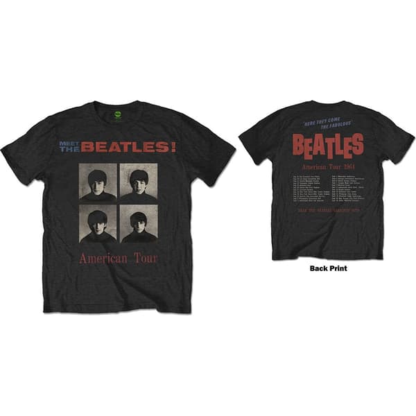 The Beatles Unisex T-Shirt: American Tour 1964 (Back Print) (Medium)