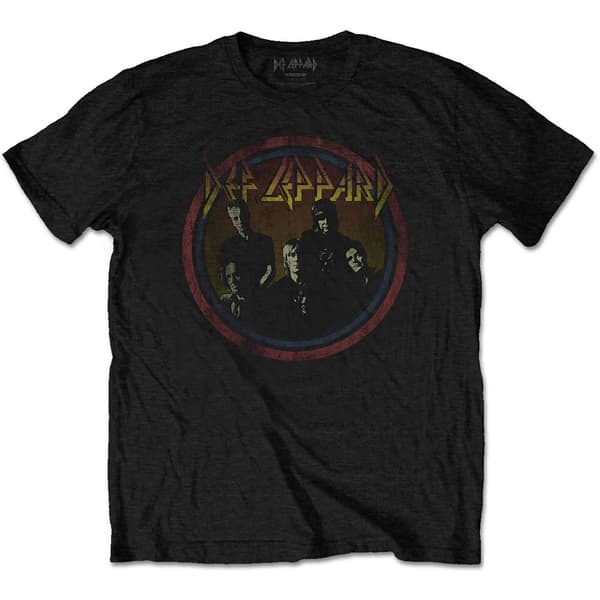 Def Leppard Unisex T-Shirt: Vintage Circle (Small)