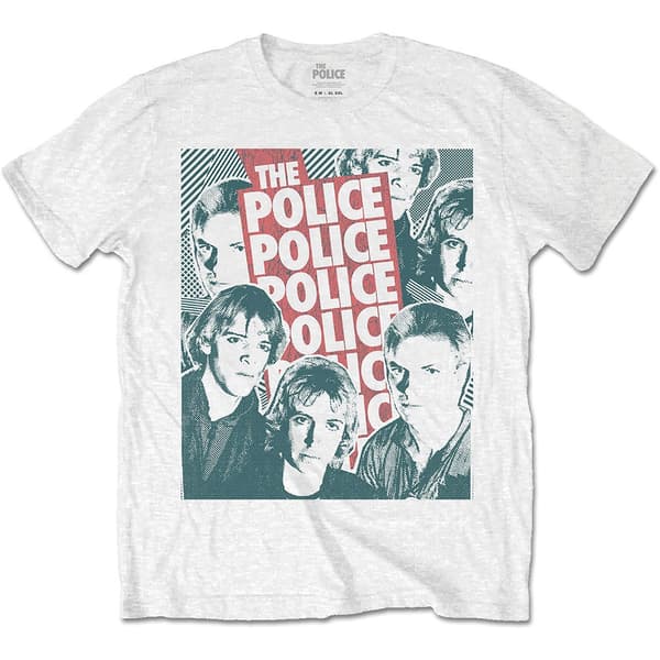 The Police Unisex T-Shirt: Half-tone Faces (XX-Large)