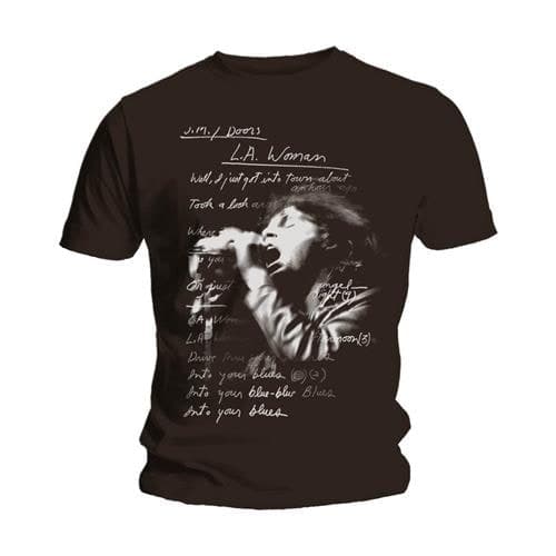 The Doors Unisex T-Shirt: LA Woman Lyrics (Large)