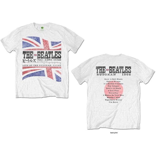 The Beatles Unisex T-Shirt: Budokan Set List (Back Print) (Large)
