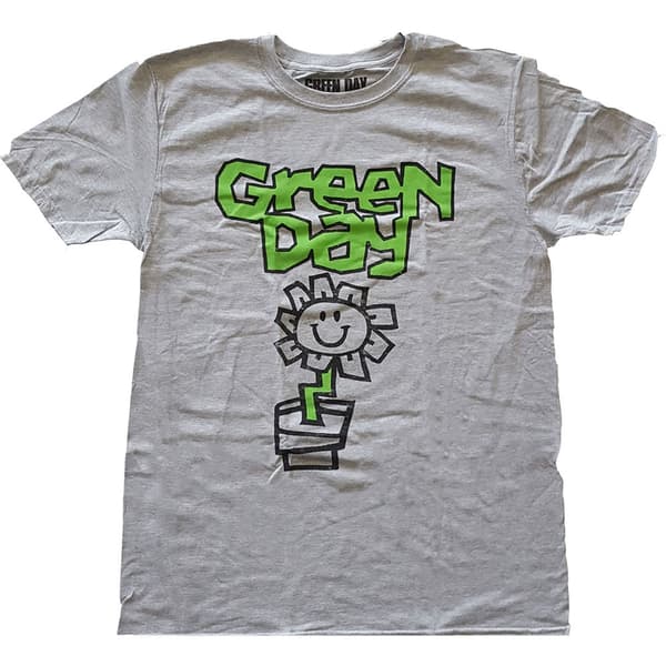 Green Day Unisex T-Shirt: Flower Pot (Small)