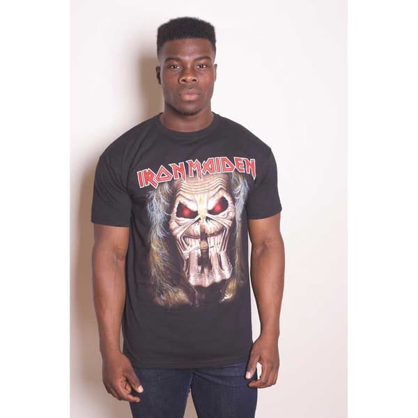 Iron Maiden Unisex T-Shirt: Eddie Candle Finger (XX-Large)
