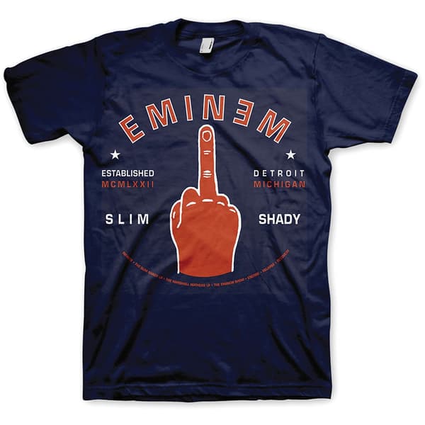 Eminem Unisex T-Shirt: Detroit Finger (Large)