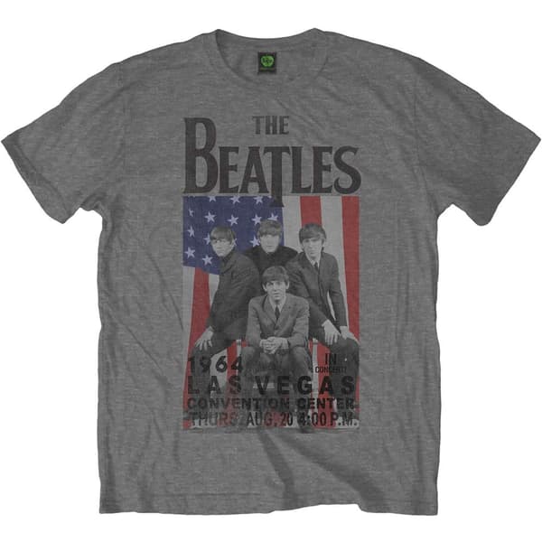 The Beatles Unisex T-Shirt: Flag/Vegas (Small)