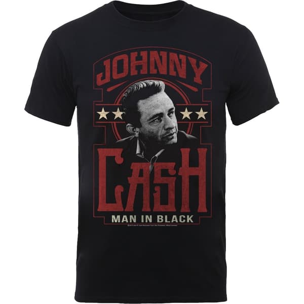 Johnny Cash Unisex T-Shirt: Man In Black (Large)