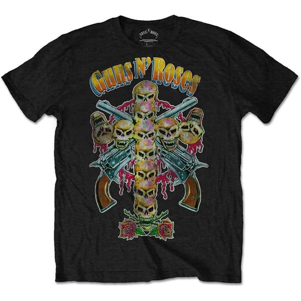 Guns N' Roses Unisex T-Shirt: Skull Cross 80s (X-Large)