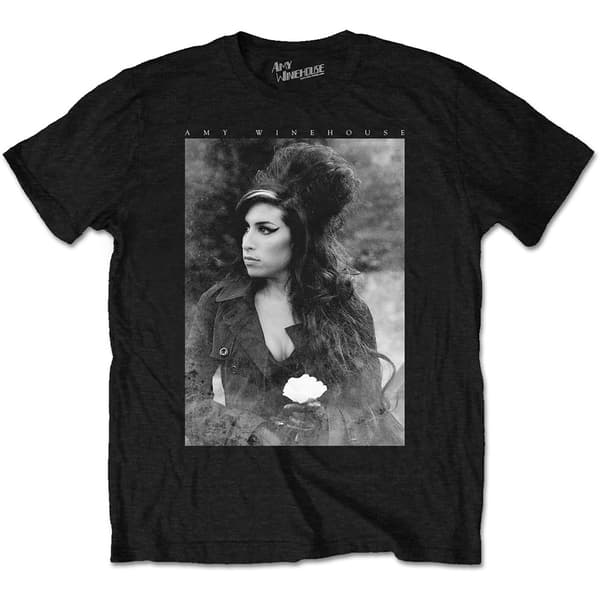 Amy Winehouse Unisex T-Shirt: Flower Portrait (Large)