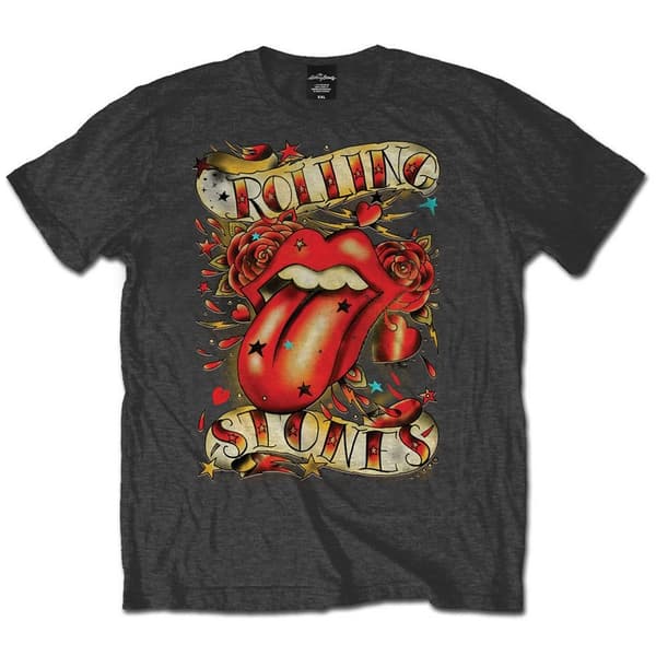 The Rolling Stones Unisex T-Shirt: Tongues & Stars (Large)