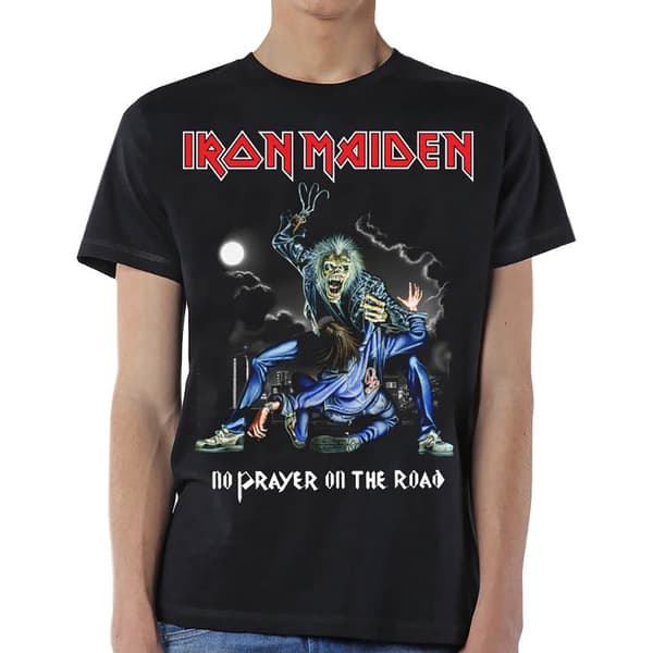 Iron Maiden Unisex T-Shirt: No Prayer On The Road (X-Large)