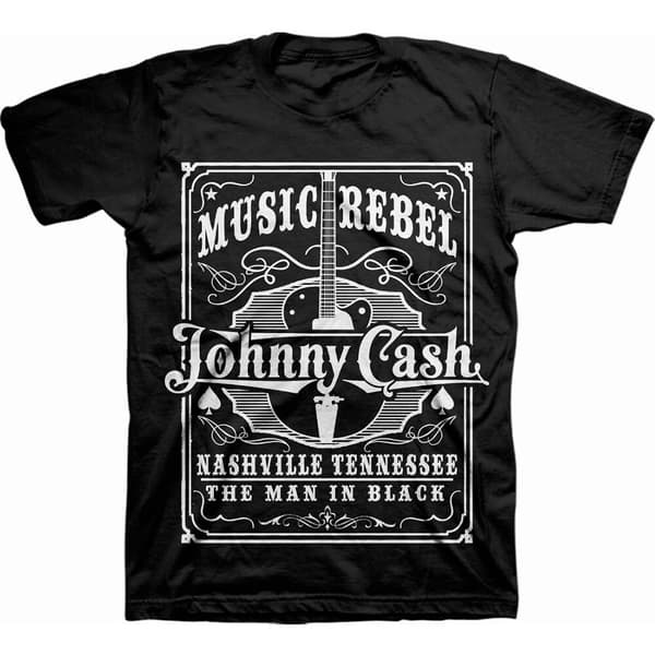 Johnny Cash Unisex T-Shirt: Music Rebel (Large)