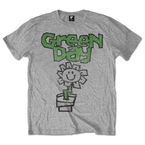 Green Day Unisex T-Shirt: Flower Pot (Large)