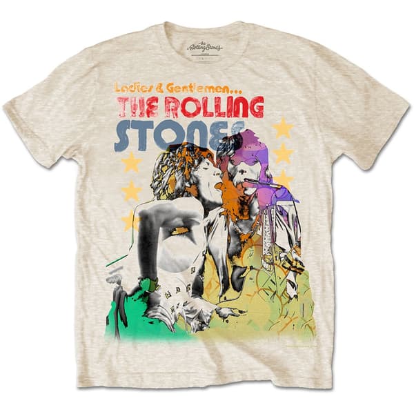 The Rolling Stones Unisex Tee: Mick & Keith Watercolour Stars (Medium)