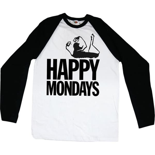 Happy Mondays Unisex Raglan T-Shirt: Logo (Small)