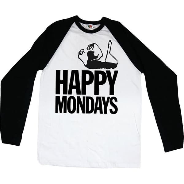 Happy Mondays Unisex Raglan T-Shirt: Logo (Small)