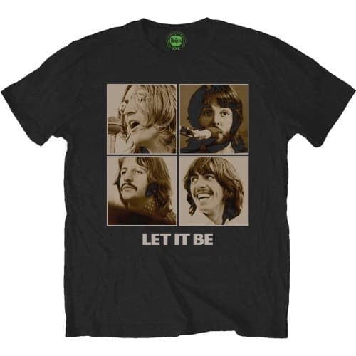The Beatles Unisex T-Shirt: Let It Be Sepia (Medium)