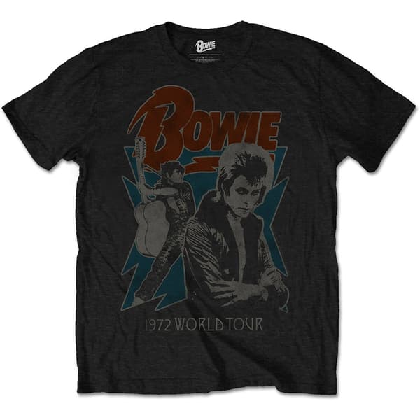 David Bowie Unisex T-Shirt: 1972 World Tour (X-Large)