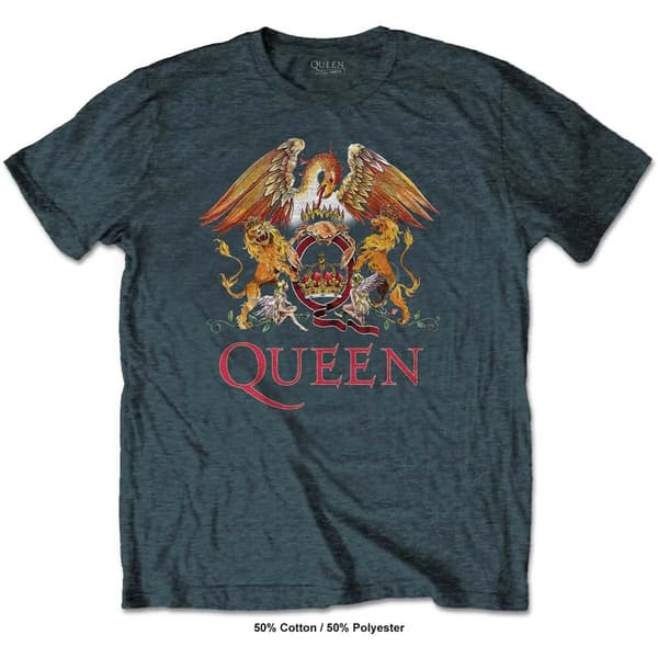 Queen Unisex T-Shirt: Classic Crest (Large)