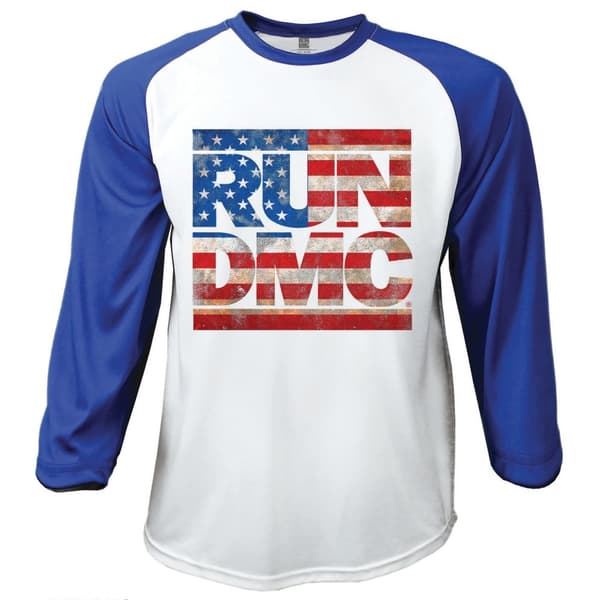 Run DMC Unisex Raglan Tee: Americana (X-Large)