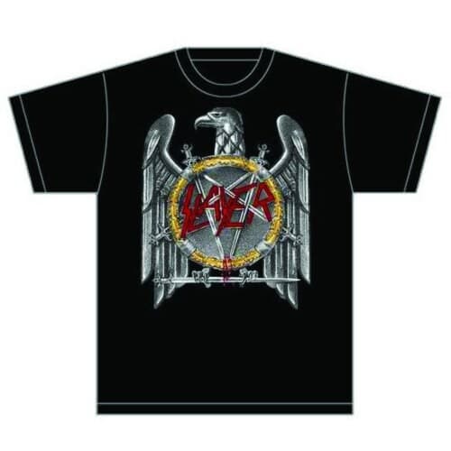 Slayer Unisex T-Shirt: Silver Eagle (Large)