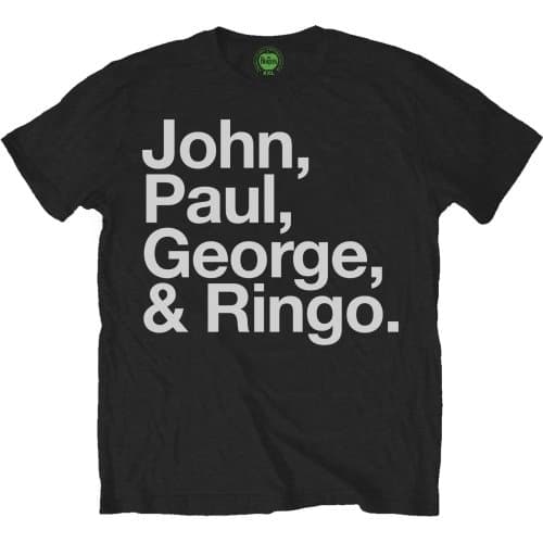 The Beatles Unisex T-Shirt: John, Paul, George & Ringo (Medium)