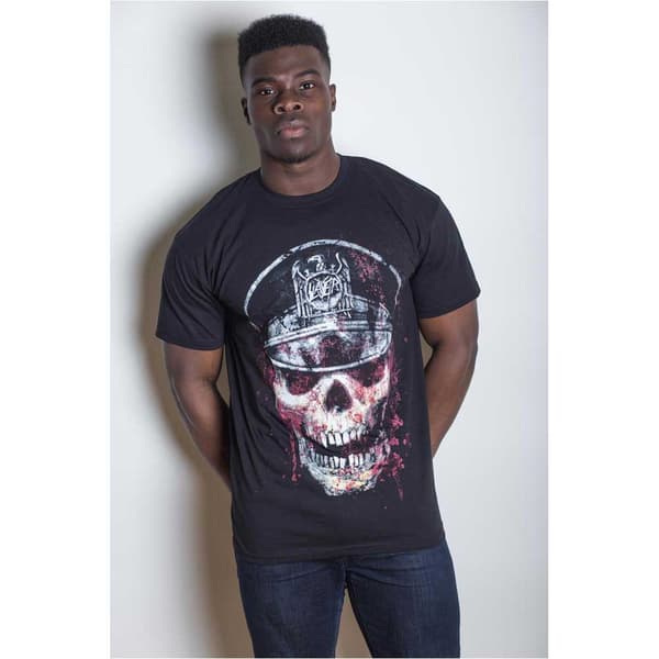 Slayer Unisex T-Shirt: Skull Hat (Medium)