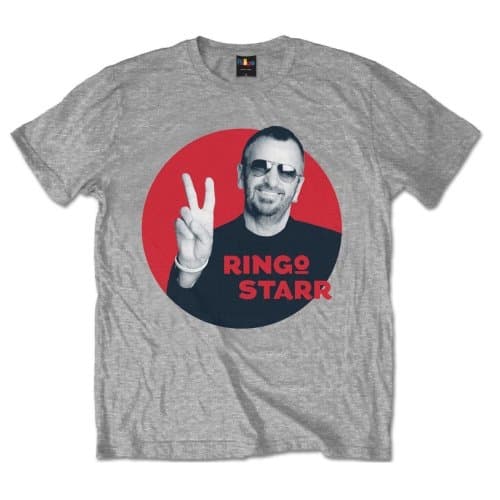 Ringo Starr Unisex T-Shirt: Peace Red Circle (Large)