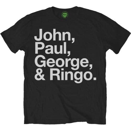The Beatles Unisex T-Shirt: John, Paul, George & Ringo (Large)
