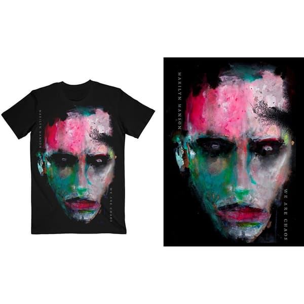 Marilyn Manson Unisex T-Shirt: We Are Chaos Cover (Large)