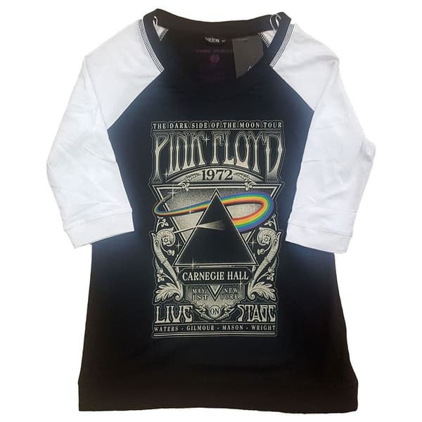 Pink Floyd Ladies Raglan T-Shirt: Carnegie Hall Poster (X-Large)