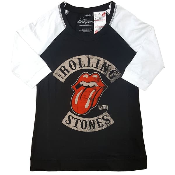 The Rolling Stones Ladies Raglan T-Shirt: Tour 78 (X-Large)