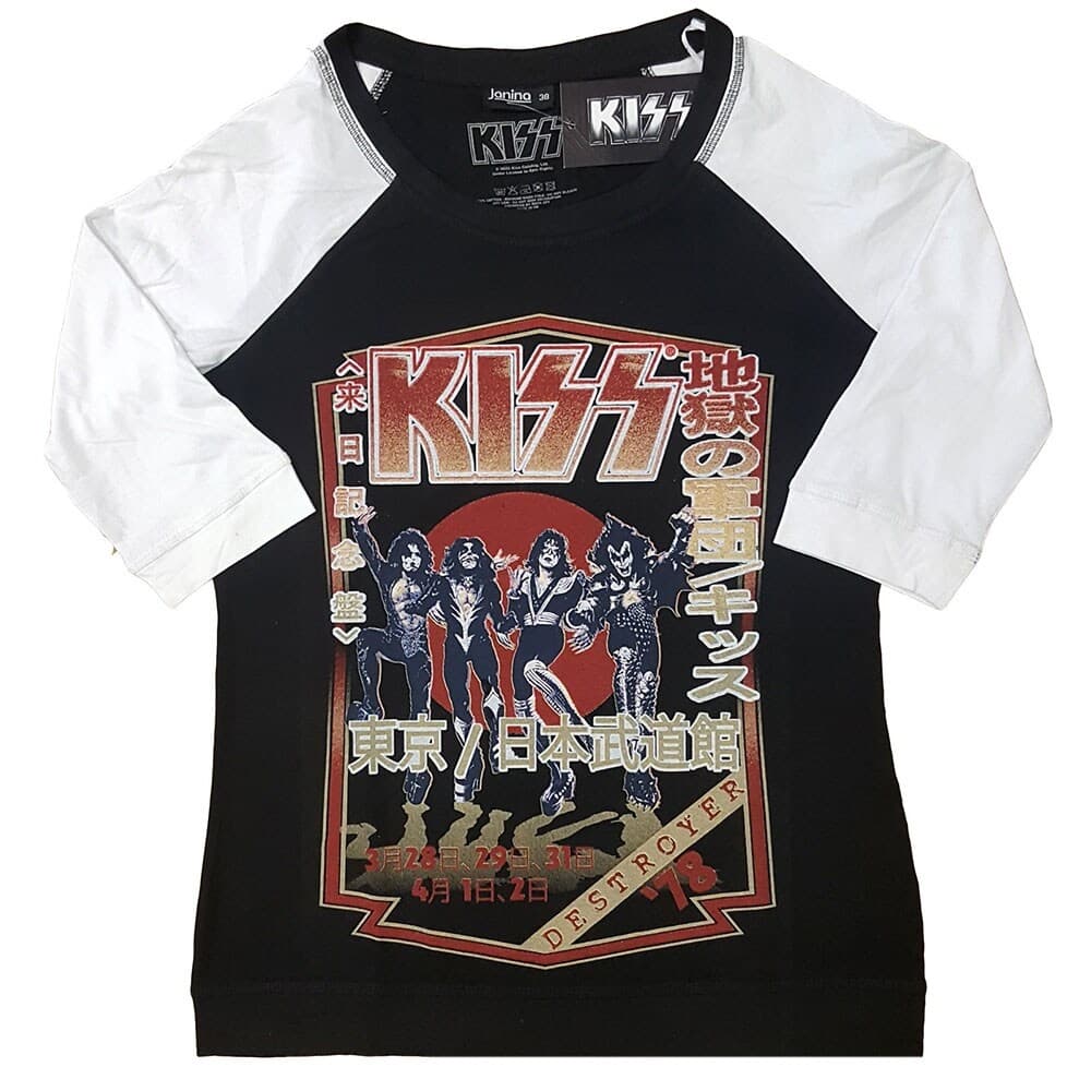 KISS Ladies Raglan T-Shirt: Destroyer Tour '78 (XXX-Large)