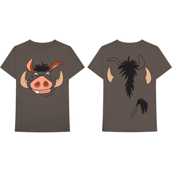 Disney Unisex T-Shirt: Lion King Pumbaa (Back Print) (X-Large)