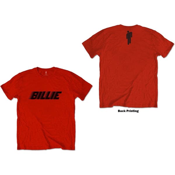 Billie Eilish Unisex T-Shirt: Racer Logo & Blohsh (Back Print) (Medium)
