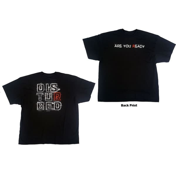 Disturbed Unisex T-Shirt: Are You Ready? (Back Print) (Small)